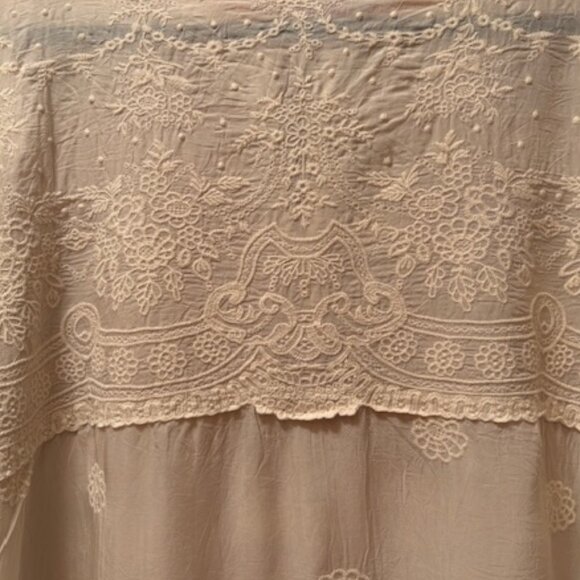 Johnny Was ecru/ivory embroidered top XL - Picture 6 of 6
